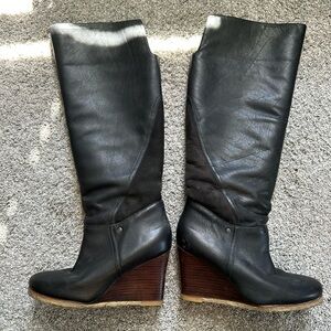 Black Ugg wedge boots